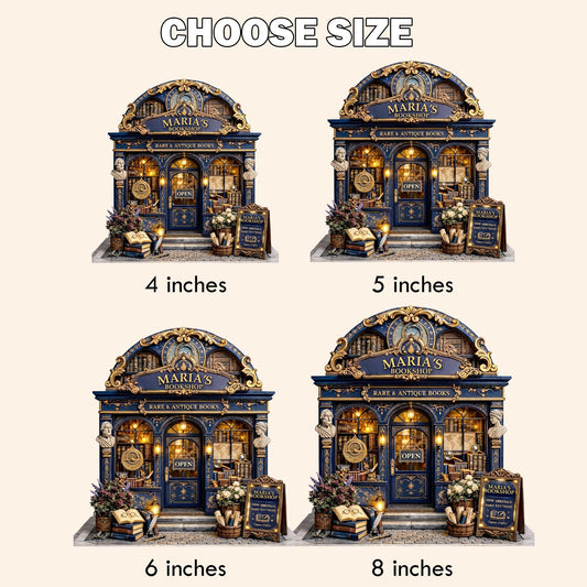 Custom Vintage Bookstore Wooden Block, Bookshop Decor, Personalized Book Lover & Reader Gift, Bookshelf Decore, Library Decor, Bookish Gift