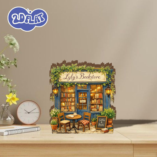 Custom Mini Bookstore Wooden Block, Reading Nook Decor