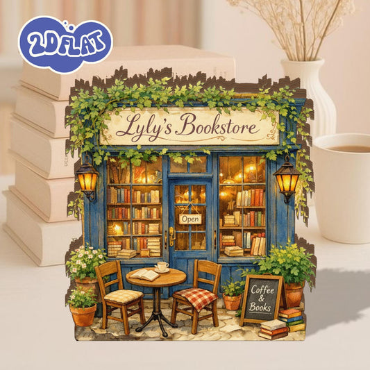 Custom Mini Bookstore Wooden Block, Reading Nook Decor