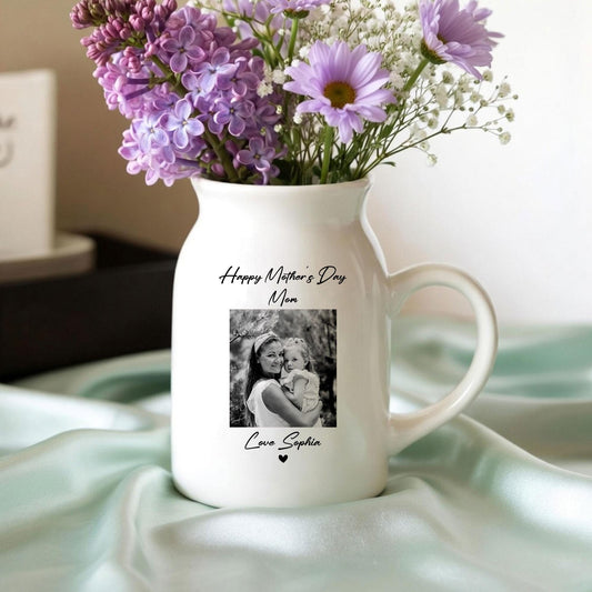 Personalized Photo Vase – Custom Mother’s Day Gift for Mom