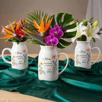 Personalized Nana Ceramic Vase, Floral Message Gift, Grandma Mother's Day Present