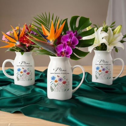 Ceramic Wildflower Vase – "If Moms Were Flowers" Mother's Day Gift