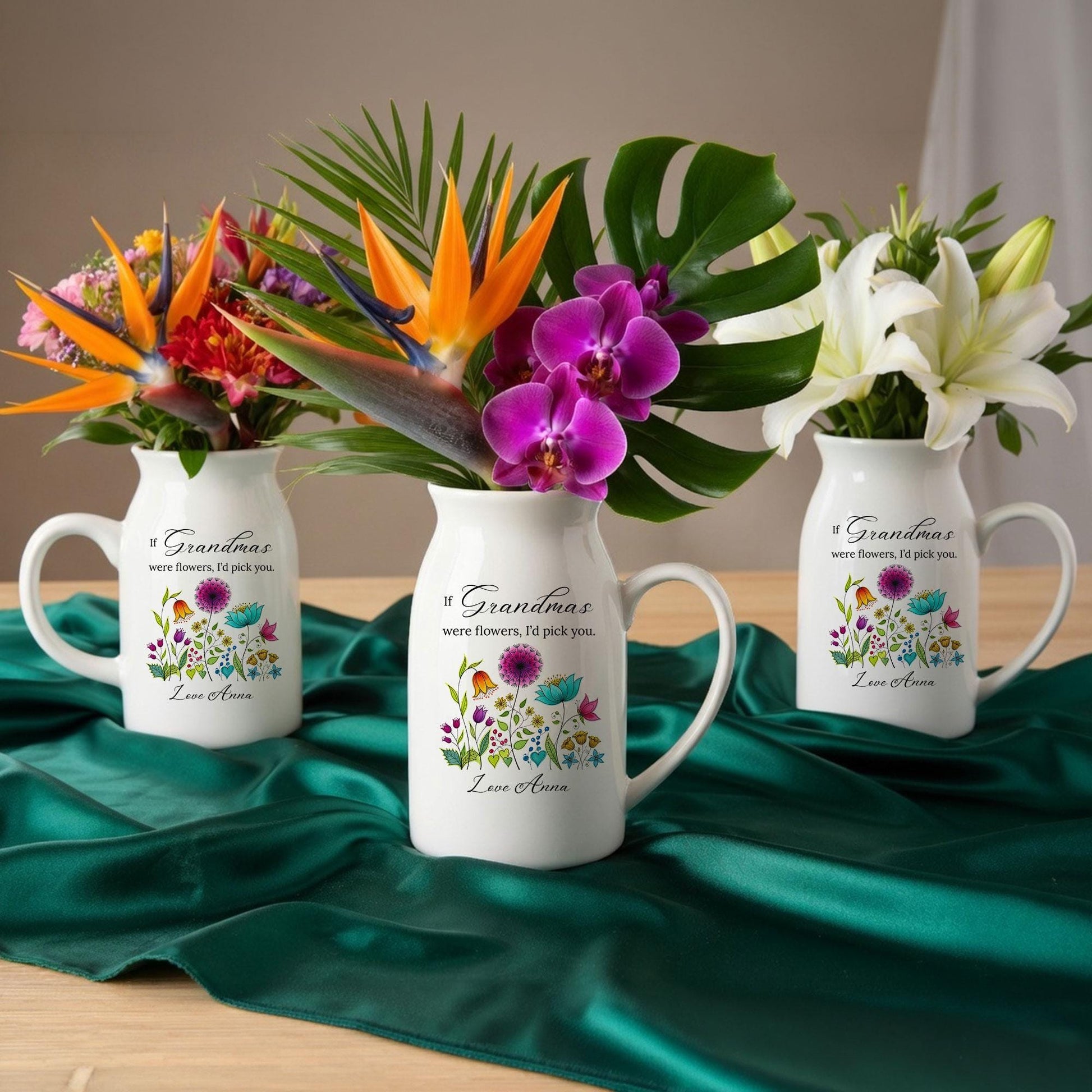 Personalized Grandma Floral Ceramic Vase – If Grandmas Were Flowers Message