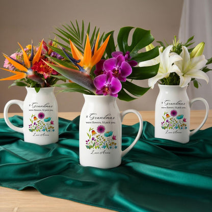 Personalized Grandma Floral Ceramic Vase – If Grandmas Were Flowers Message