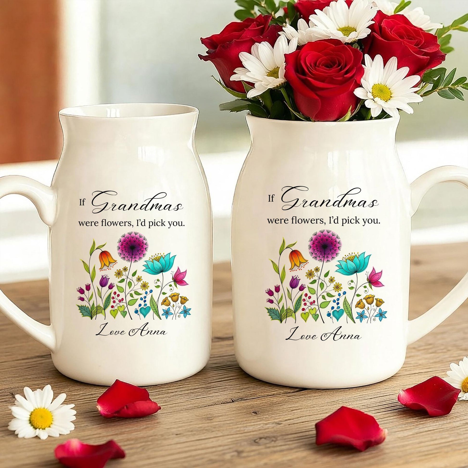Personalized Grandma Floral Ceramic Vase – If Grandmas Were Flowers Message