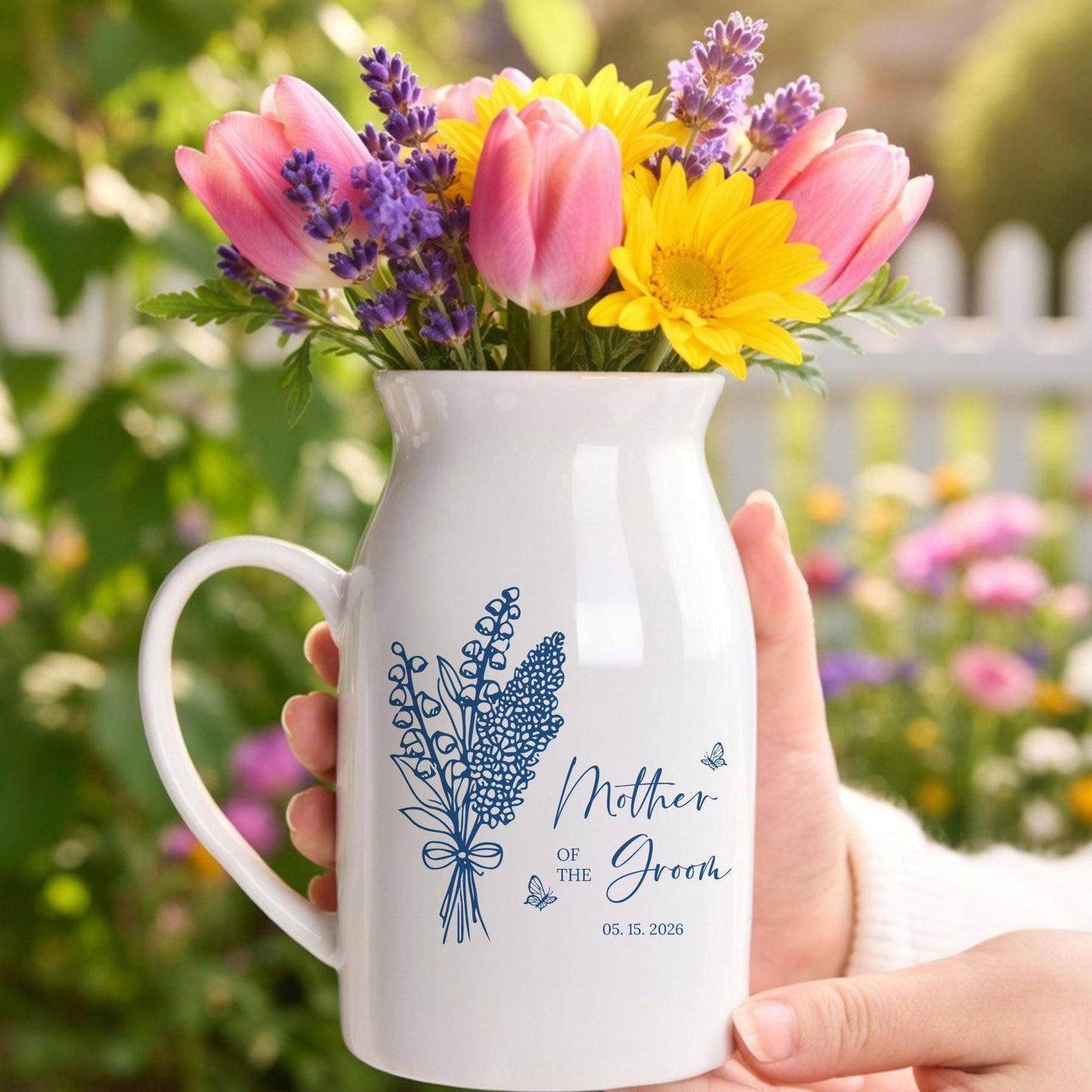 Personalized Mother of the Groom Vase, Custom Floral Wedding Keepsake