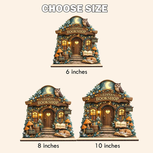 Custom Vintage Floral Bookstore Wooden Block, Bookshop Decor, Custom Book Lover & Reader Gift, Bookshelf Decore, Library Decor, Bookish Gift