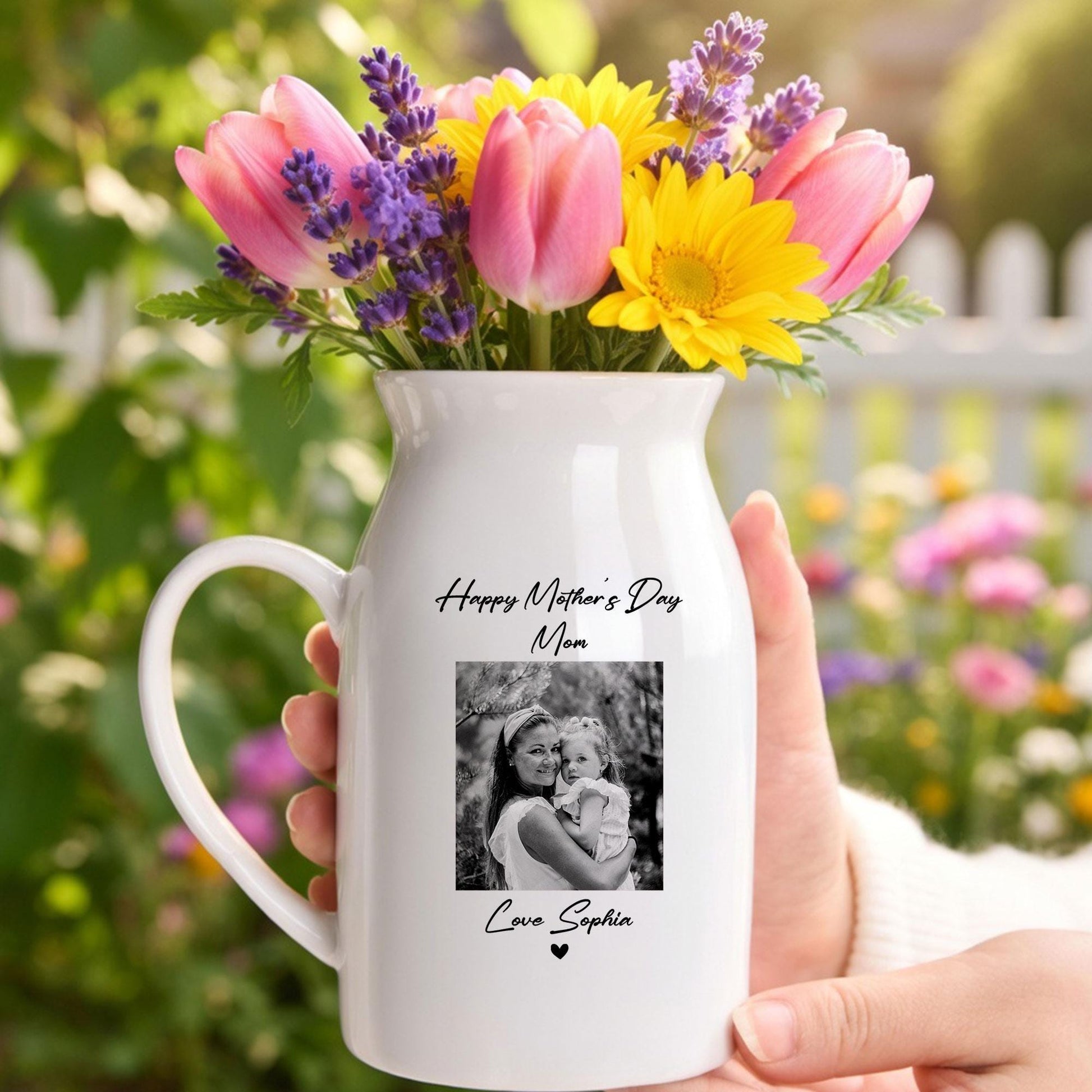 Personalized Photo Vase – Custom Mother’s Day Gift for Mom