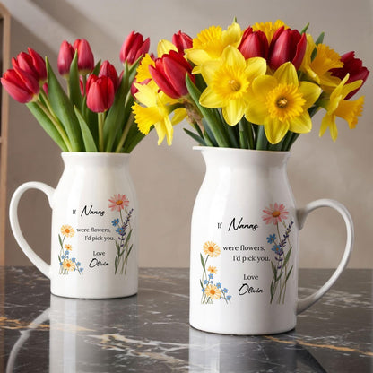 Personalized Nana Ceramic Vase, Floral Message Gift, Grandma Mother's Day Present