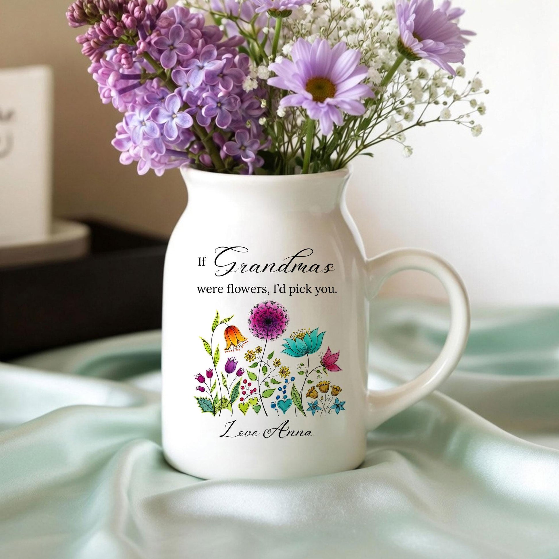 Personalized Grandma Floral Ceramic Vase – If Grandmas Were Flowers Message