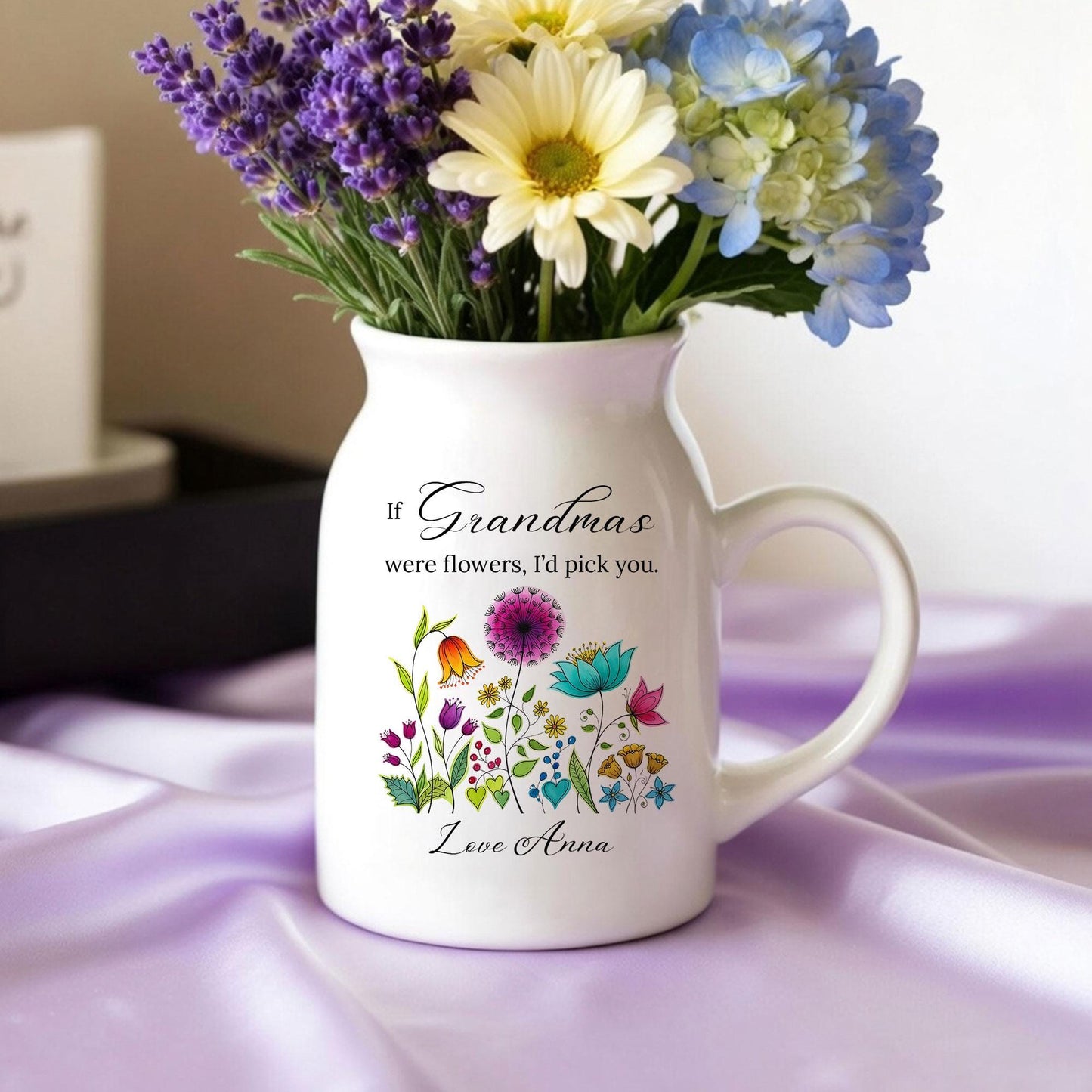 Personalized Grandma Floral Ceramic Vase – If Grandmas Were Flowers Message