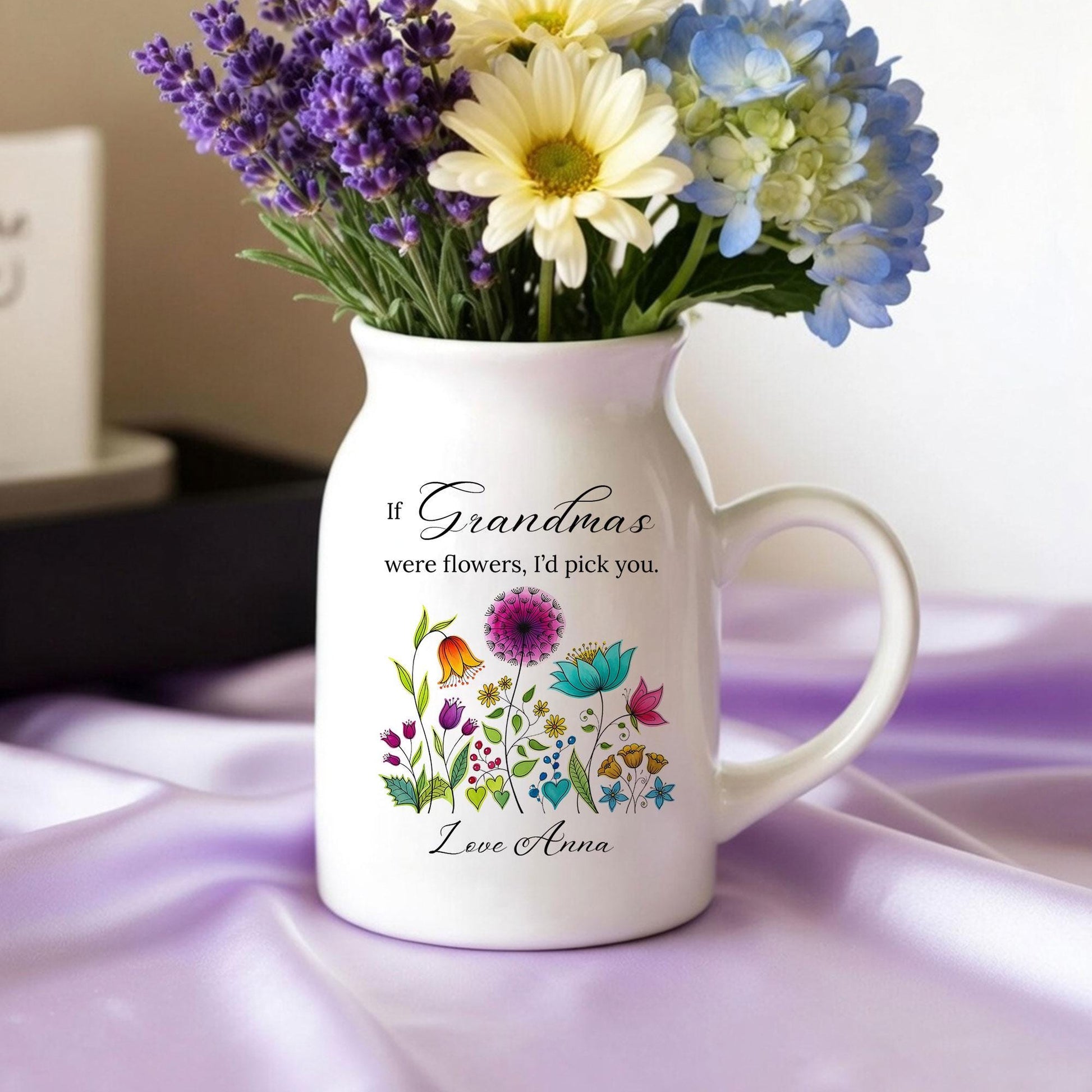 Personalized Grandma Floral Ceramic Vase – If Grandmas Were Flowers Message