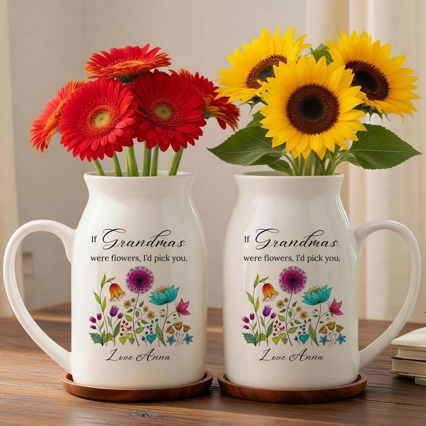 Personalized Grandma Floral Ceramic Vase – If Grandmas Were Flowers Message