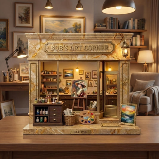 Artist Studio Miniature Wooden Block, Personalized Art Workshop Decor, Custom Creative Studio Gift, Mini Art Shop Sign