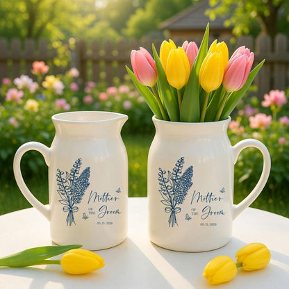 Personalized Mother of the Groom Vase, Custom Floral Wedding Keepsake