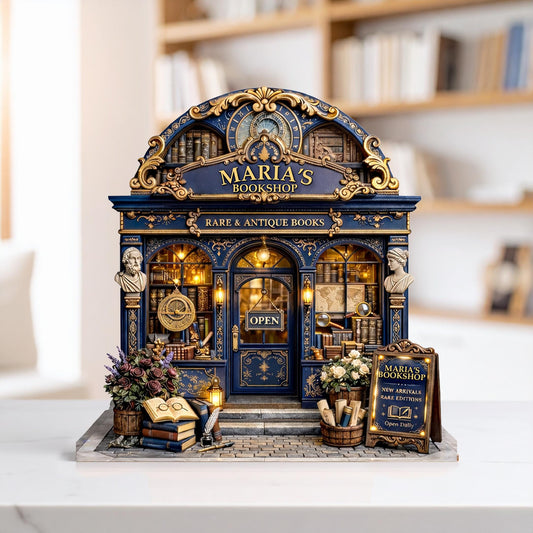 Custom Vintage Bookstore Wooden Block, Bookshop Decor, Personalized Book Lover & Reader Gift, Bookshelf Decore, Library Decor, Bookish Gift