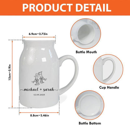 Personalized Wedding Vase, Custom Couple Name Pitcher, Engagement Gift for Couple, Bridal Shower Gift, Anniversary Keepsake