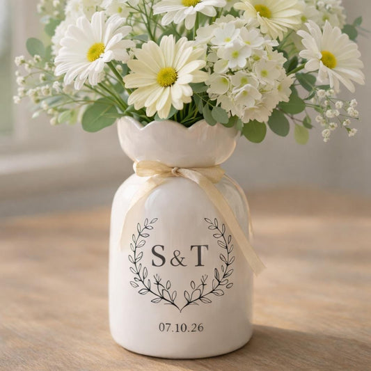 Personalized Wedding Vase For Couple, Engagement Gift For Newlyweds,  Flower Vase, Bridal Shower Or Anniversary Gift