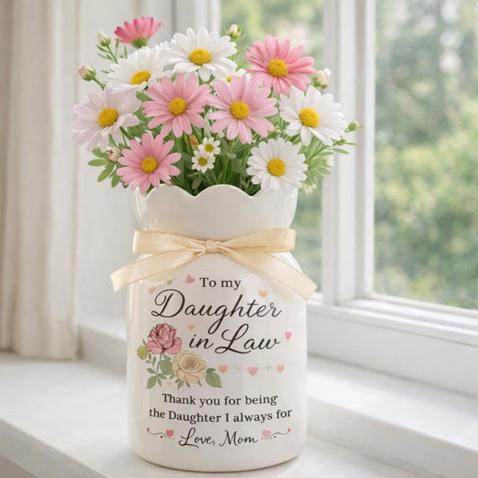 Personalized Daughter In Law Vase, Wedding Gift for Daughter In Law, Mother's Day Gift for Daughter In Law, Gift from Mom, New Mom Gift