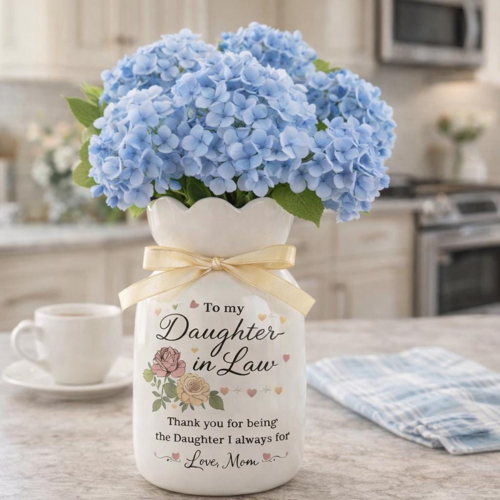 Personalized Daughter In Law Vase, Wedding Gift for Daughter In Law, Mother's Day Gift for Daughter In Law, Gift from Mom, New Mom Gift
