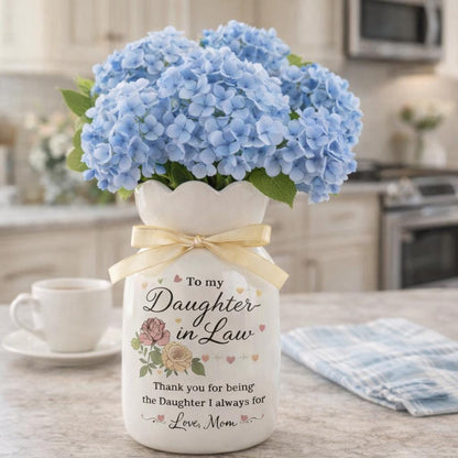 Personalized Daughter In Law Vase, Wedding Gift for Daughter In Law, Mother's Day Gift for Daughter In Law, Gift from Mom, New Mom Gift